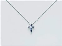 Collana Miluna Donna Le Croci Gemme Preziose in Oro bianco Zaffiro CLD4263